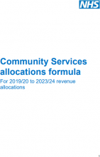 Community Services allocations formula: For 2019/20 to 2023/24 revenue allocations